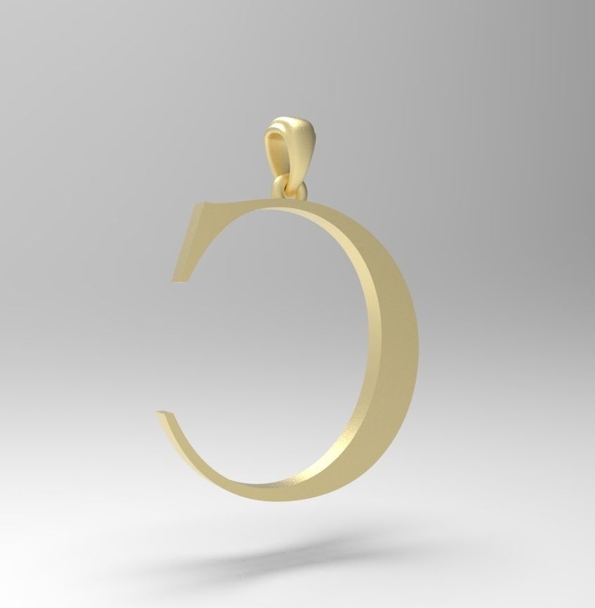 Alphabet Latin C 3D print model_4