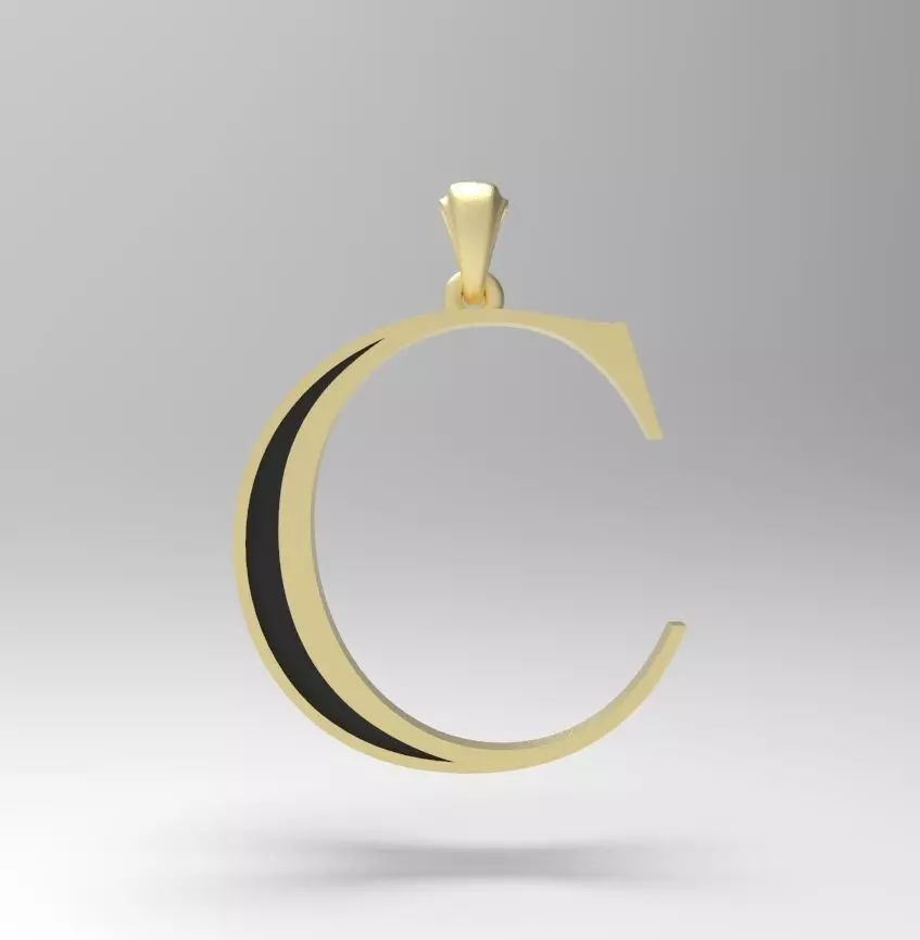 Alphabet Latin C 3D print model_0