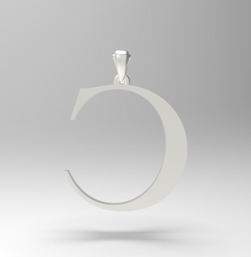 Alphabet Latin C 3D print model_29