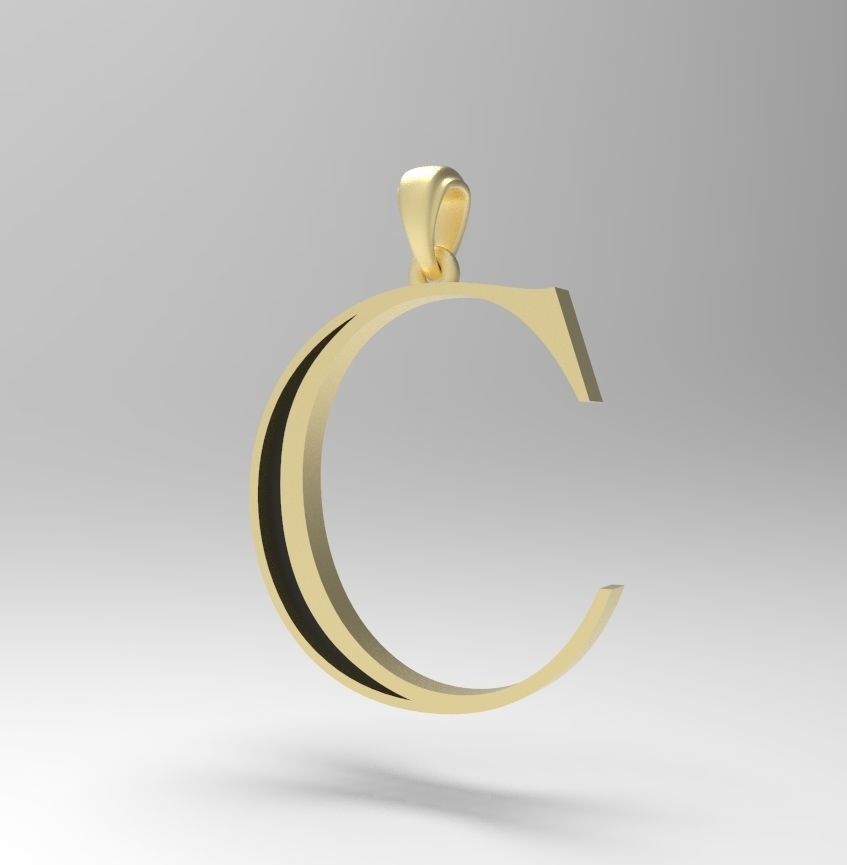 Alphabet Latin C 3D print model_9