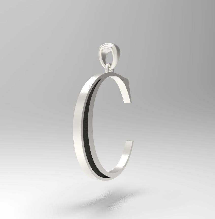 Alphabet Latin C 3D print model_22