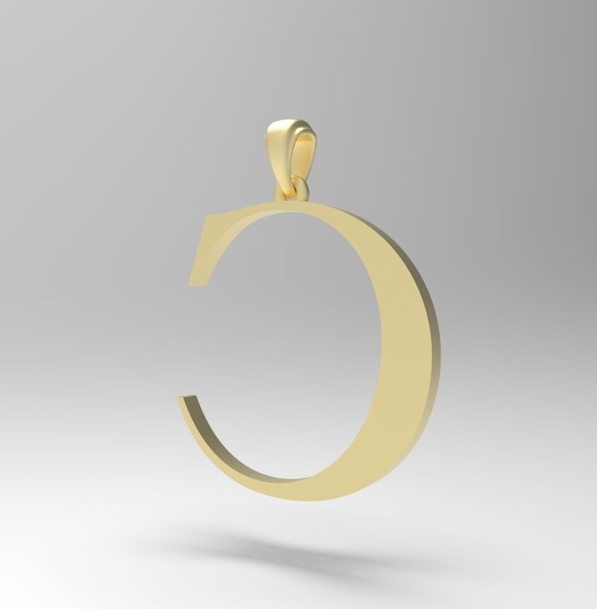 Alphabet Latin C 3D print model_2