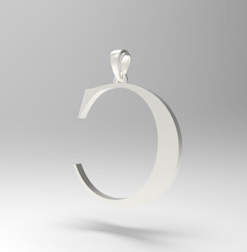 Alphabet Latin C 3D print model_30