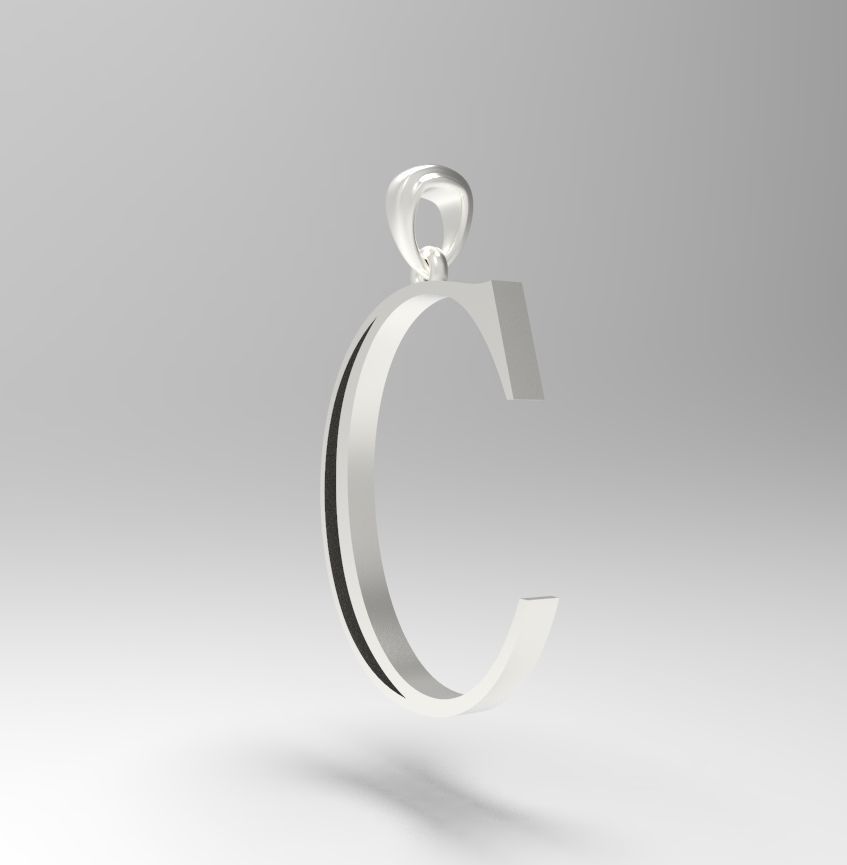 Alphabet Latin C 3D print model_25