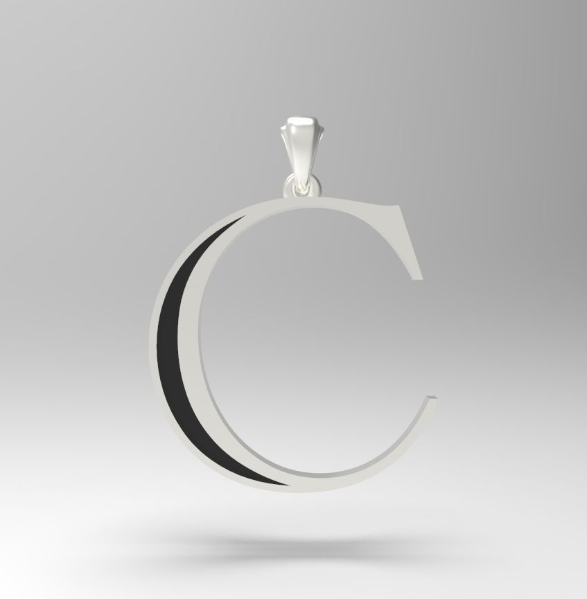 Alphabet Latin C 3D print model_23