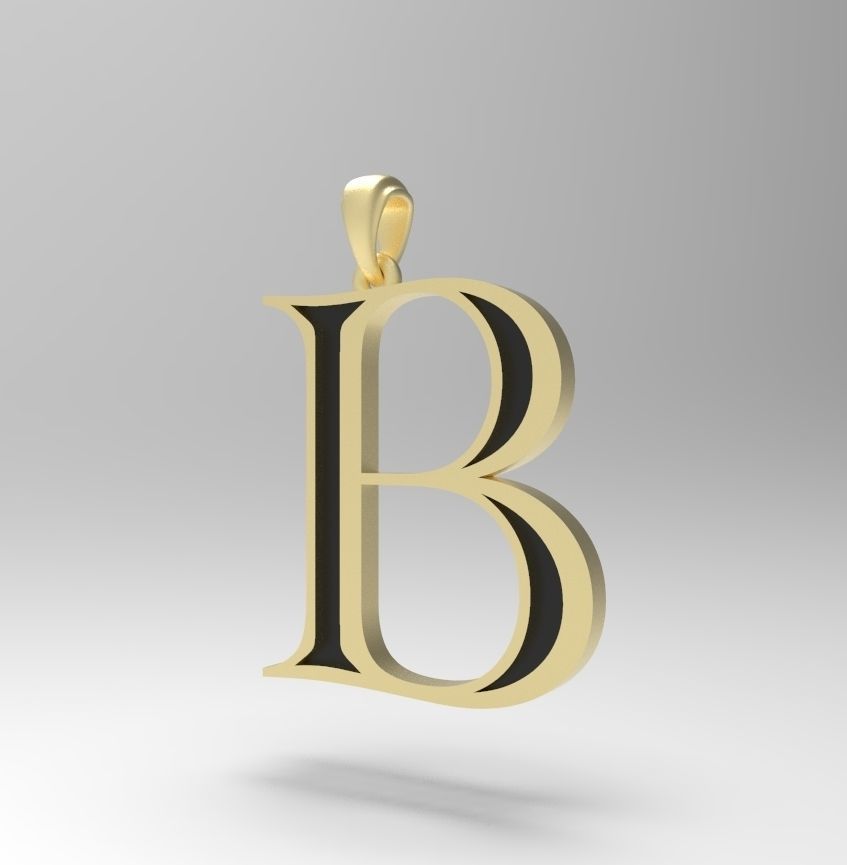 Alphabet Latin B 3D print model_9