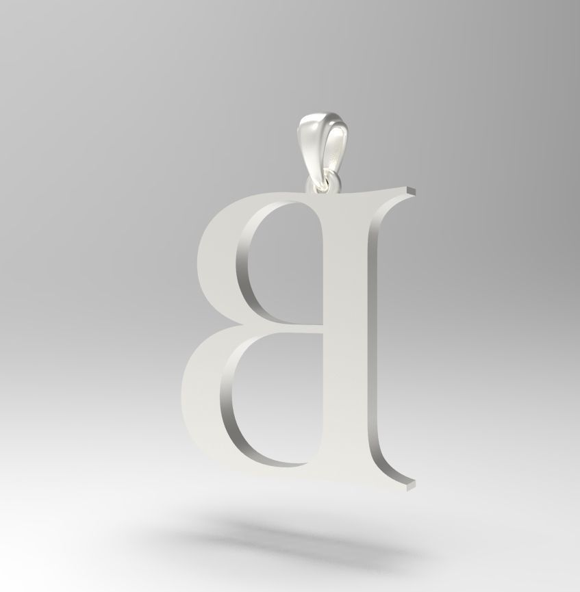 Alphabet Latin B 3D print model_30