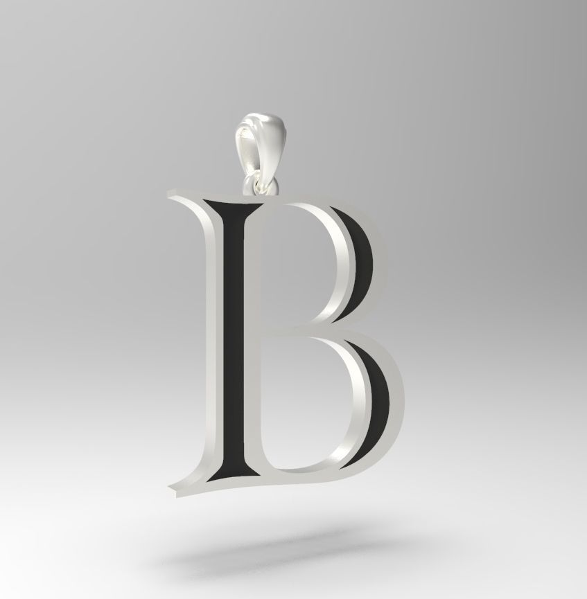Alphabet Latin B 3D print model_19