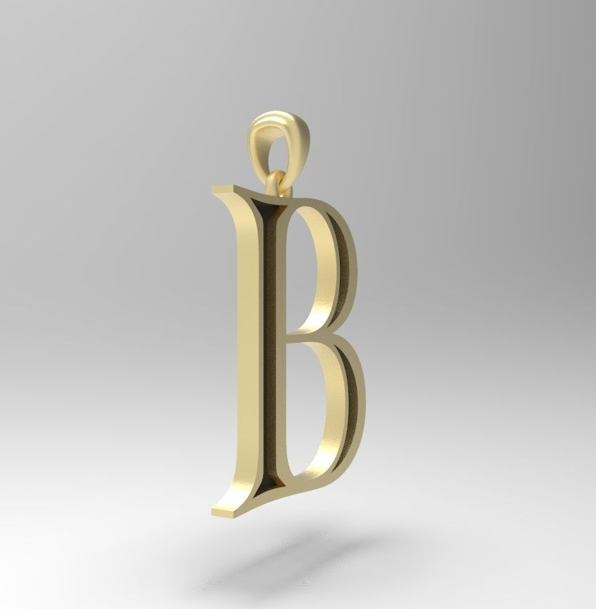Alphabet Latin B 3D print model_7
