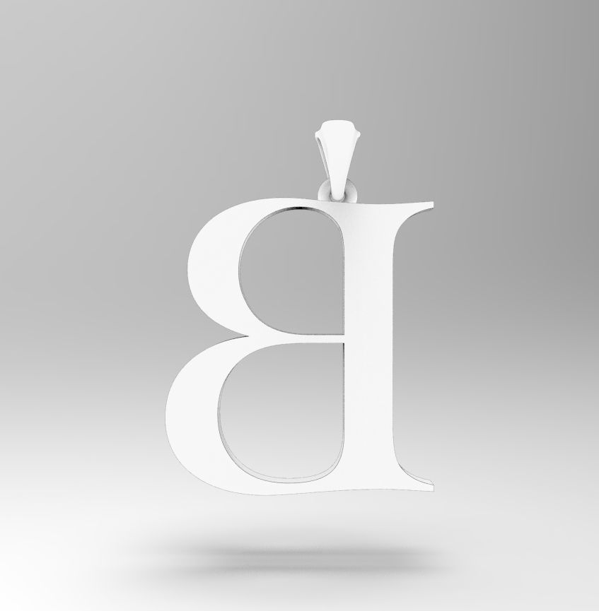 Alphabet Latin B 3D print model_16