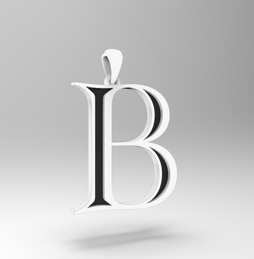Alphabet Latin B 3D print model_12