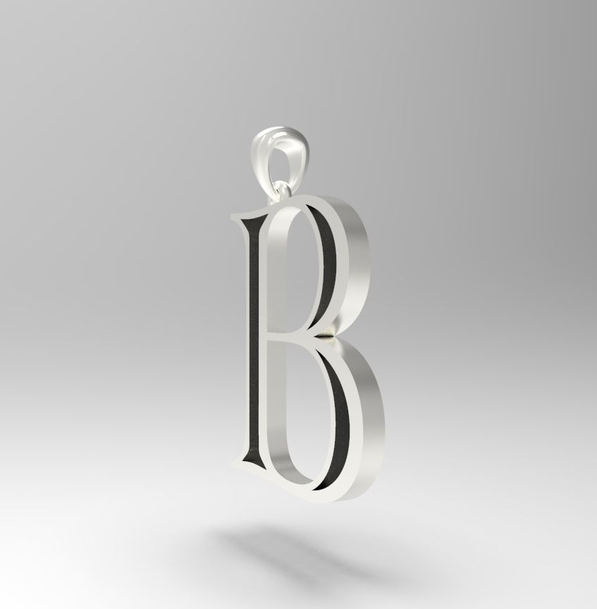 Alphabet Latin B 3D print model_25