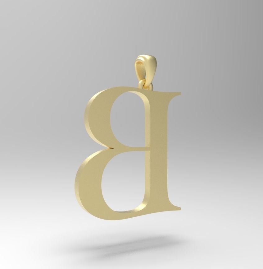 Alphabet Latin B 3D print model_4