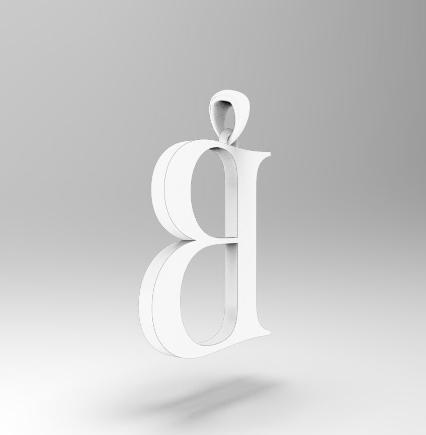 Alphabet Latin B 3D print model_15