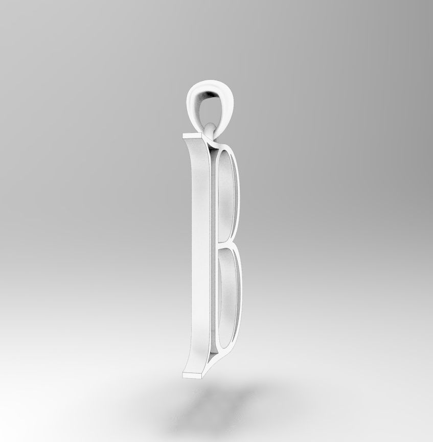 Alphabet Latin B 3D print model_18