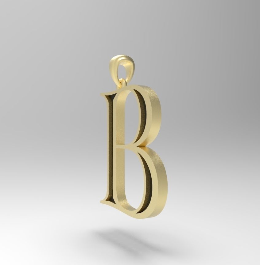 Alphabet Latin B 3D print model_10
