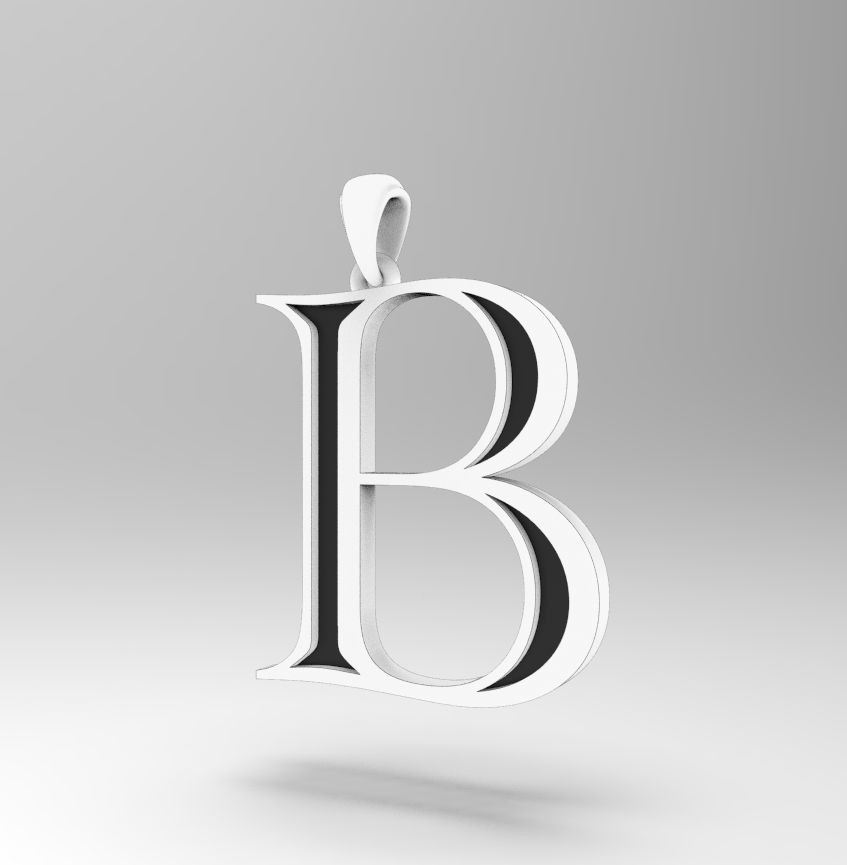 Alphabet Latin B 3D print model_13