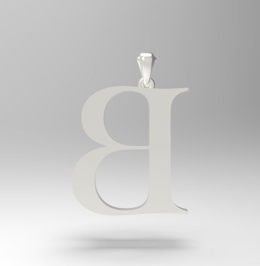 Alphabet Latin B 3D print model_29