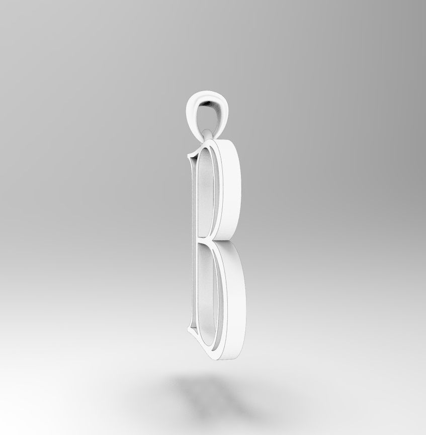 Alphabet Latin B 3D print model_14