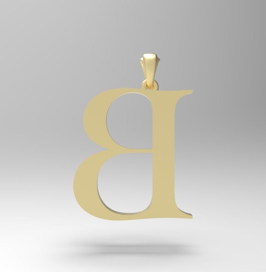 Alphabet Latin B 3D print model_1