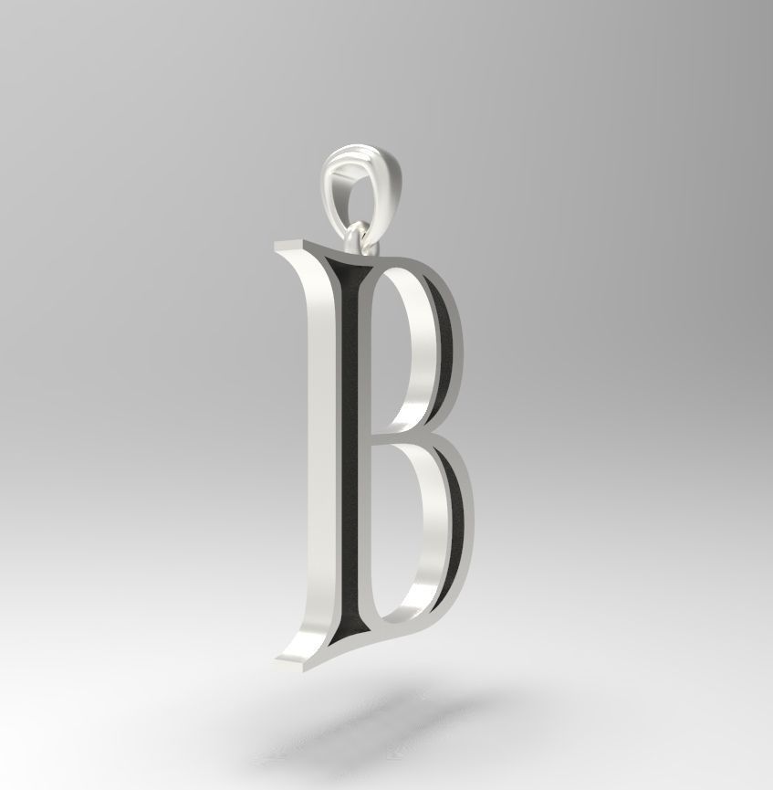 Alphabet Latin B 3D print model_22