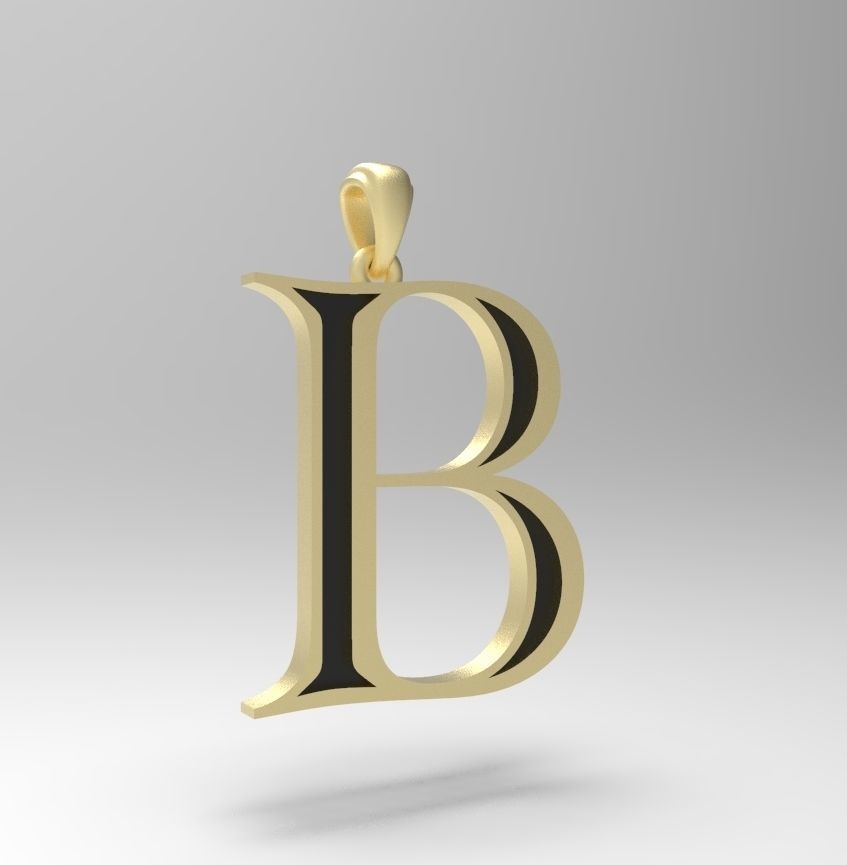 Alphabet Latin B 3D print model_8