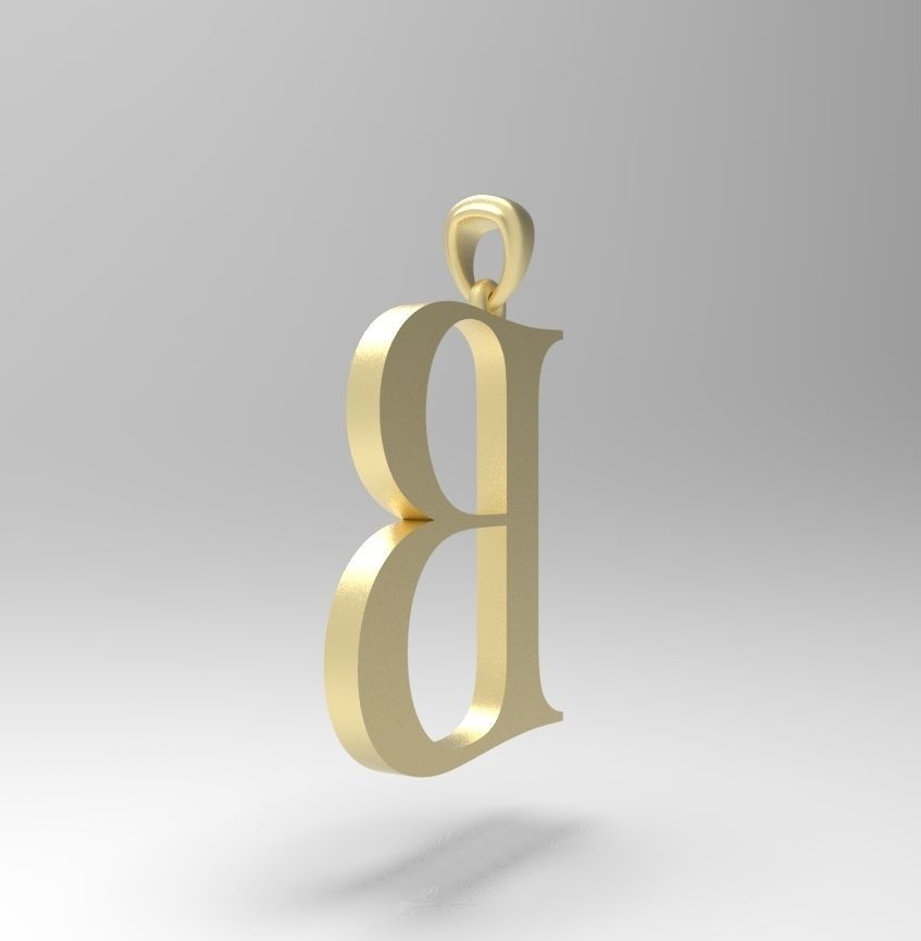Alphabet Latin B 3D print model_3