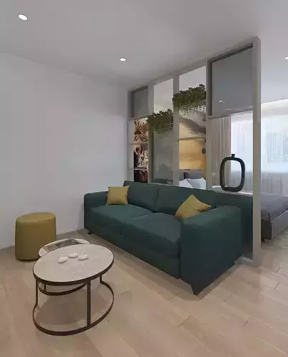 Cozy interior of the renovated apartment