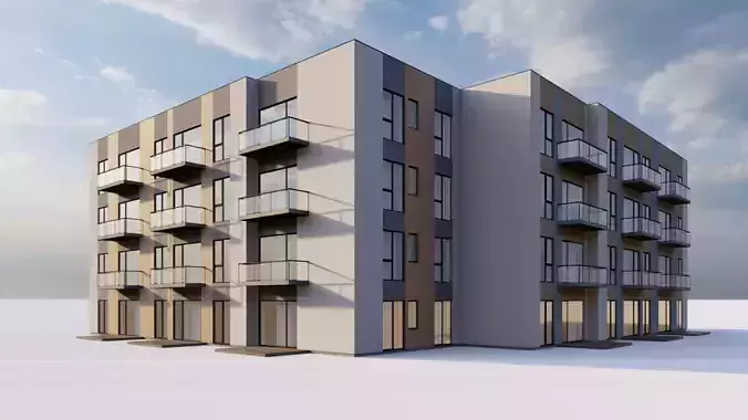 LUMION12 ARCHICAD24 SKP APARTMENT BUILDING 3D model