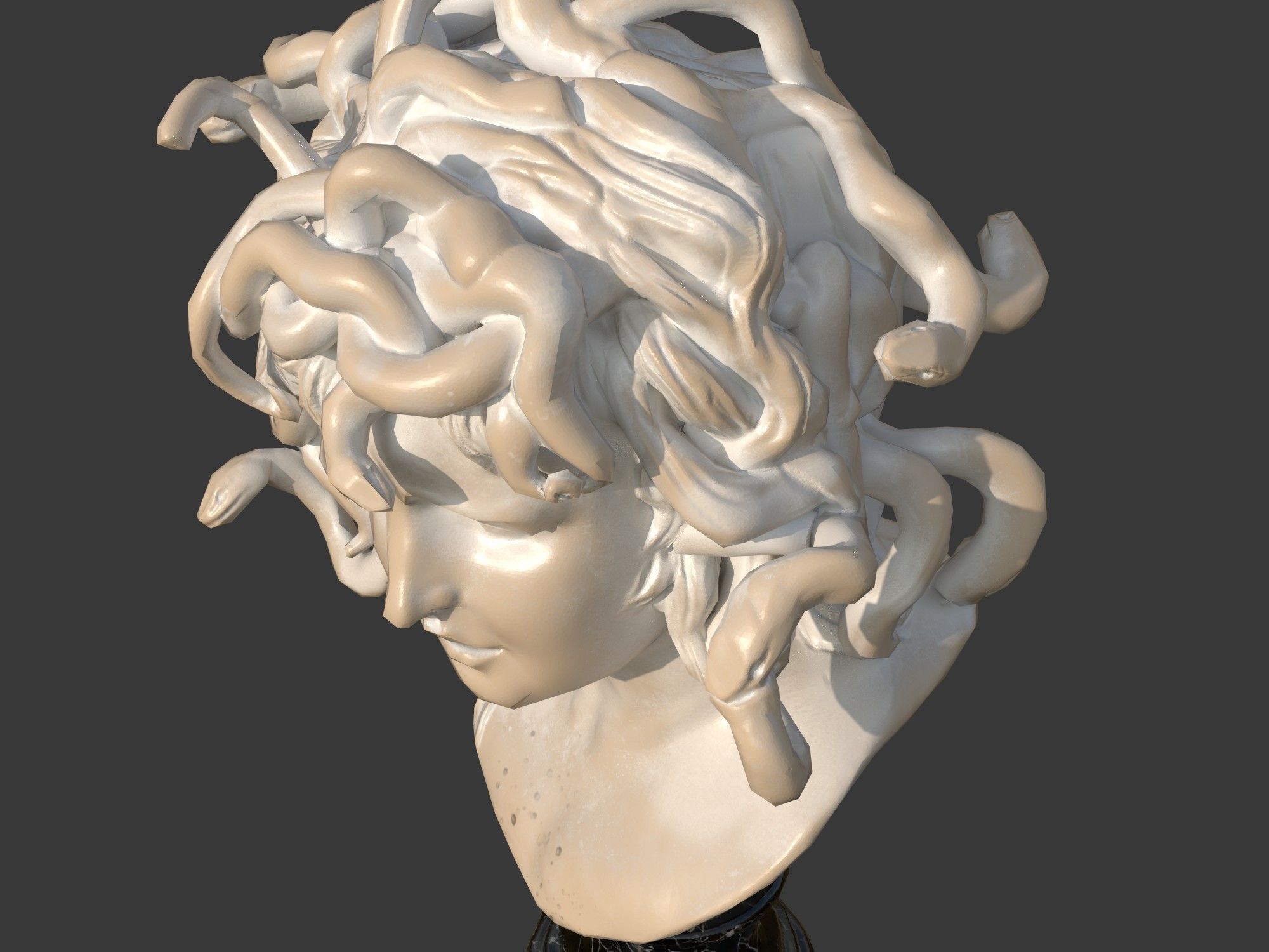 Medusa by Bernini Low-poly 3D model_9