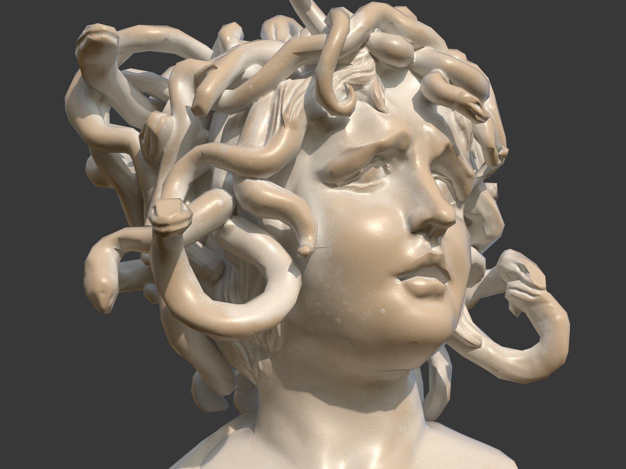 Medusa by Bernini Low-poly 3D model_10