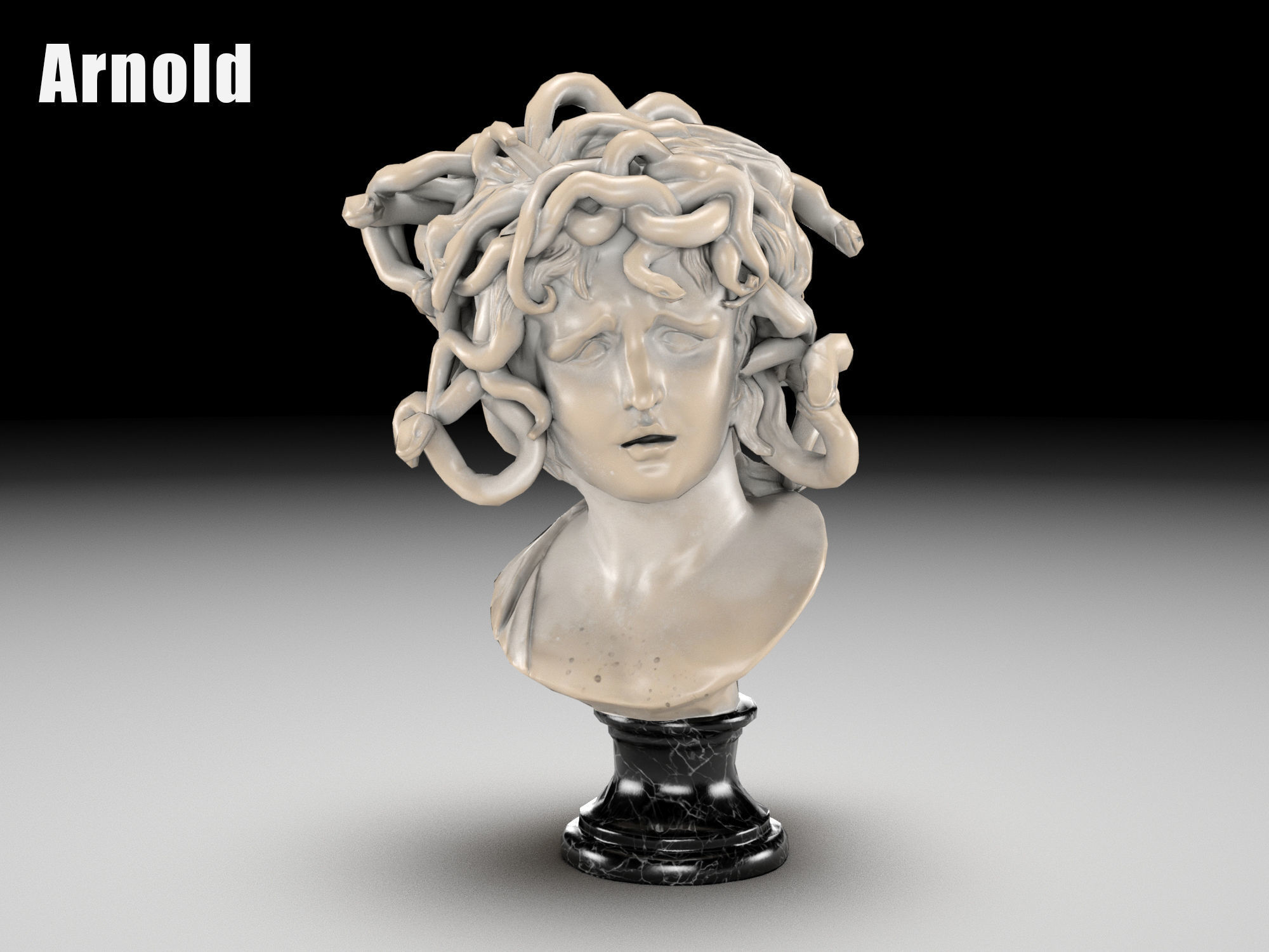 Medusa by Bernini Low-poly 3D model_16