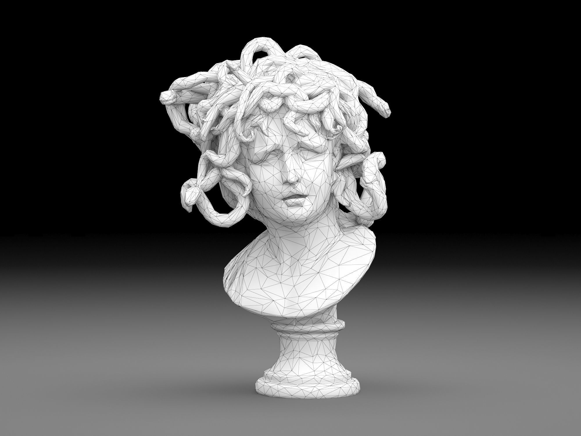 Medusa by Bernini Low-poly 3D model_12