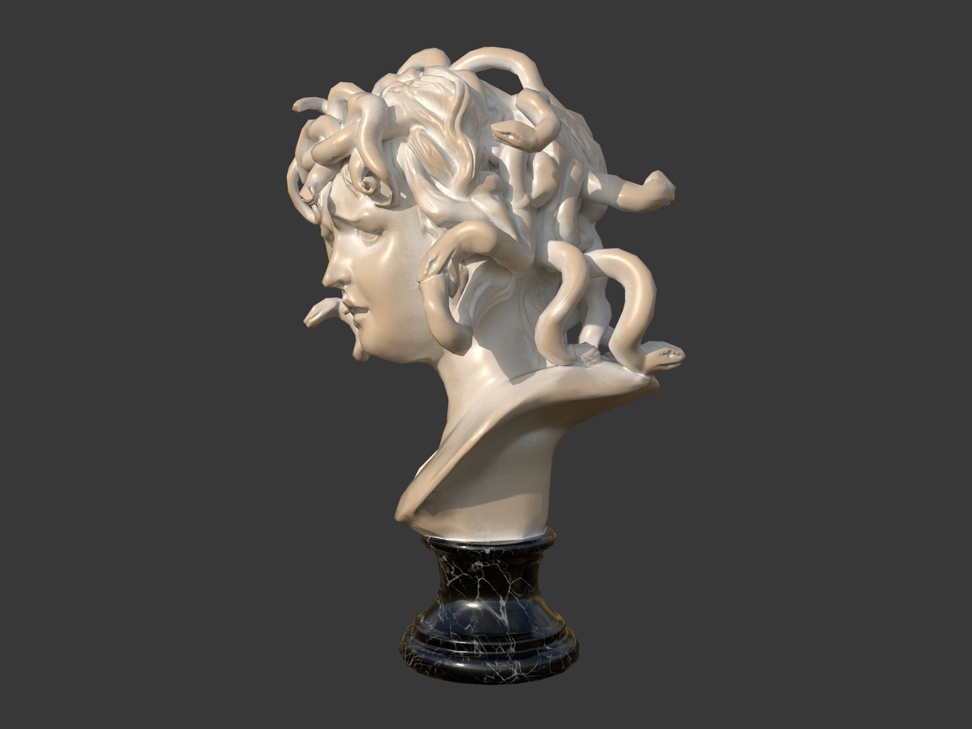 Medusa by Bernini Low-poly 3D model_2