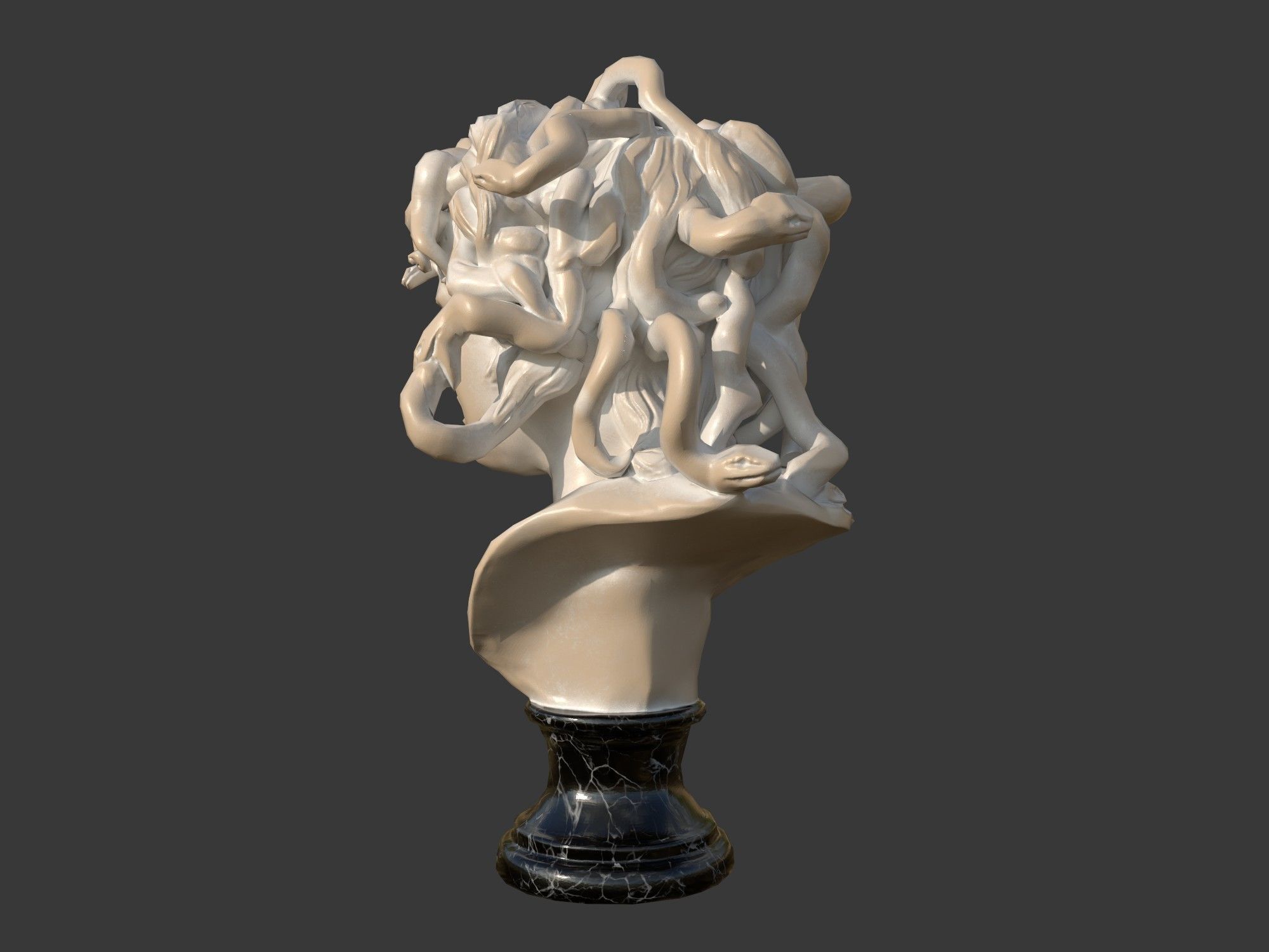 Medusa by Bernini Low-poly 3D model_3
