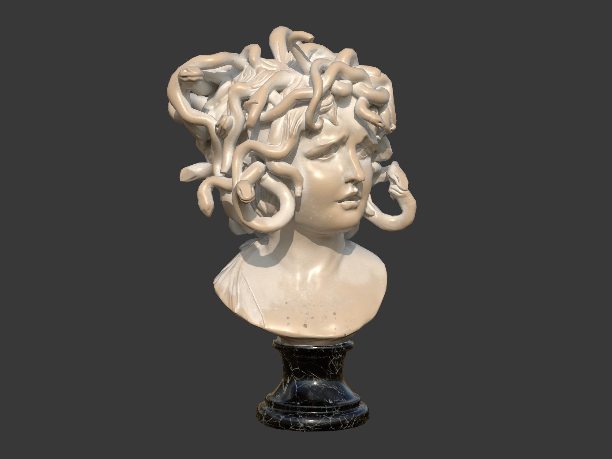 Medusa by Bernini Low-poly 3D model_7
