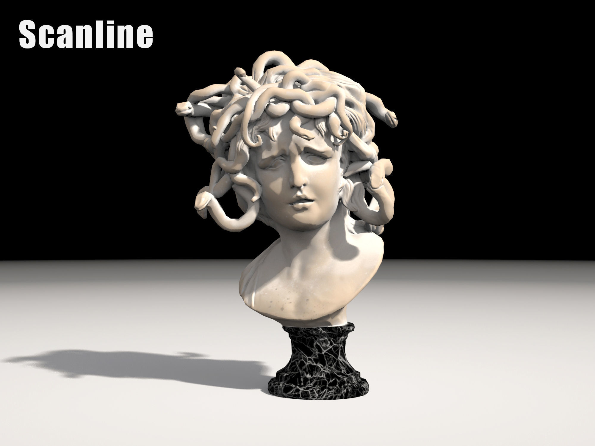 Medusa by Bernini Low-poly 3D model_17