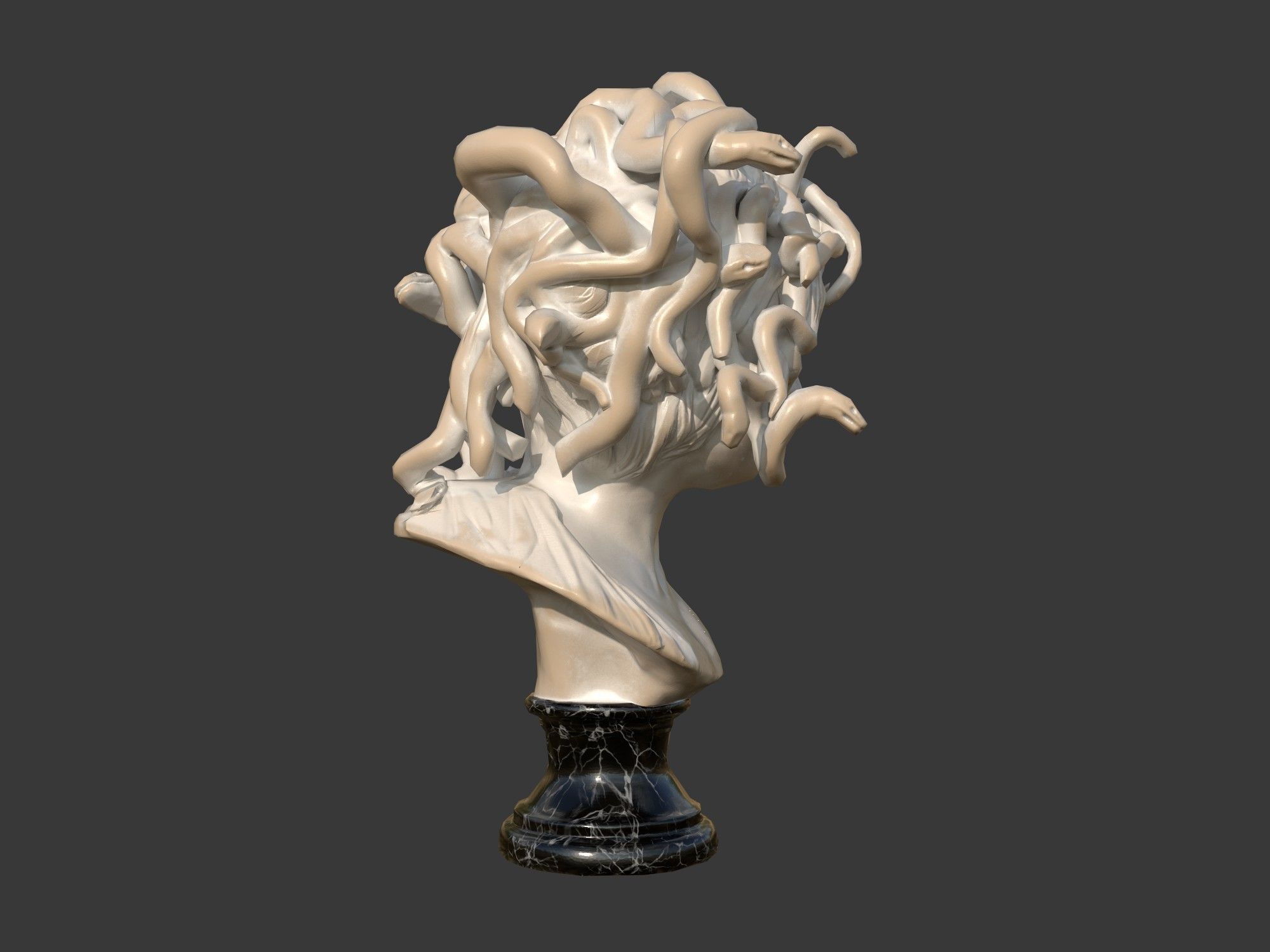 Medusa by Bernini Low-poly 3D model_6