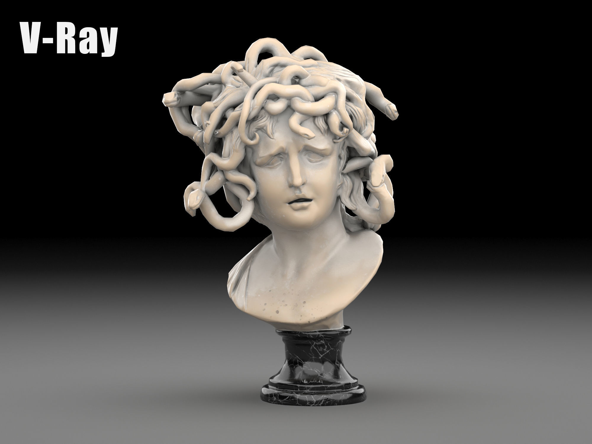 Medusa by Bernini Low-poly 3D model_15