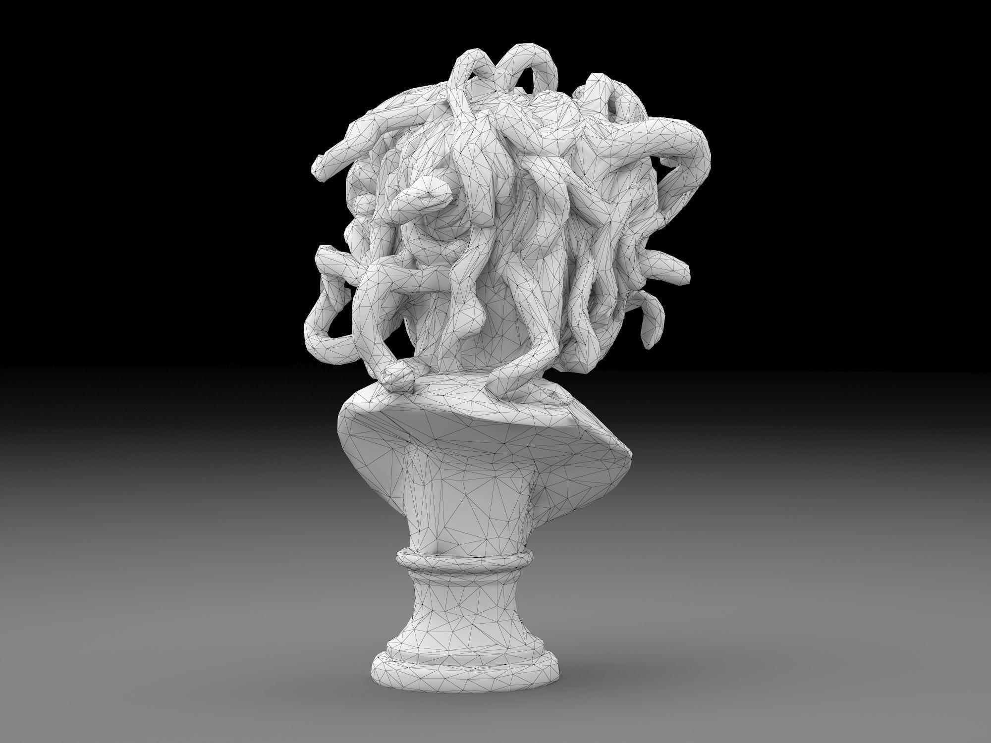 Medusa by Bernini Low-poly 3D model_13