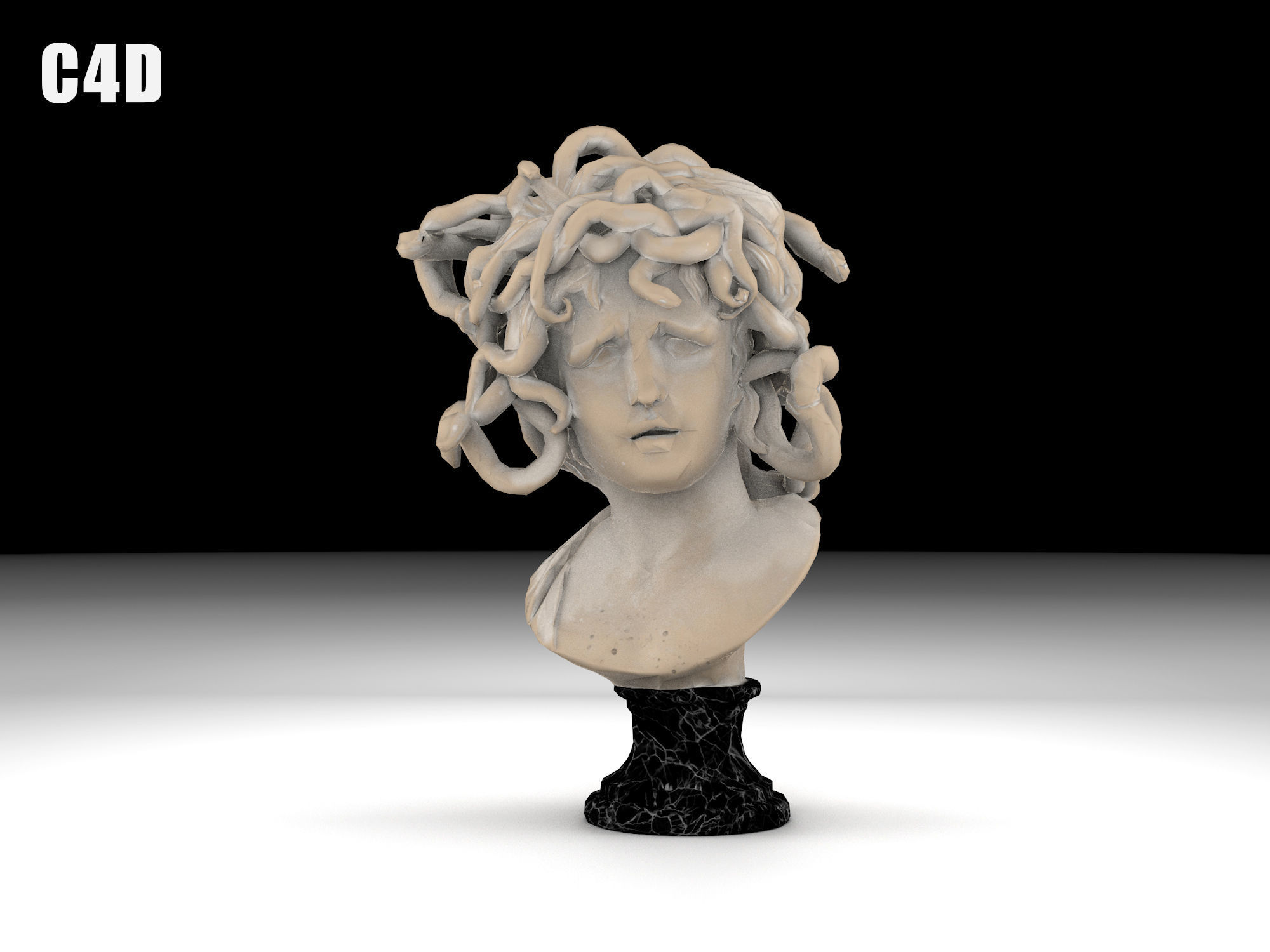 Medusa by Bernini Low-poly 3D model_18