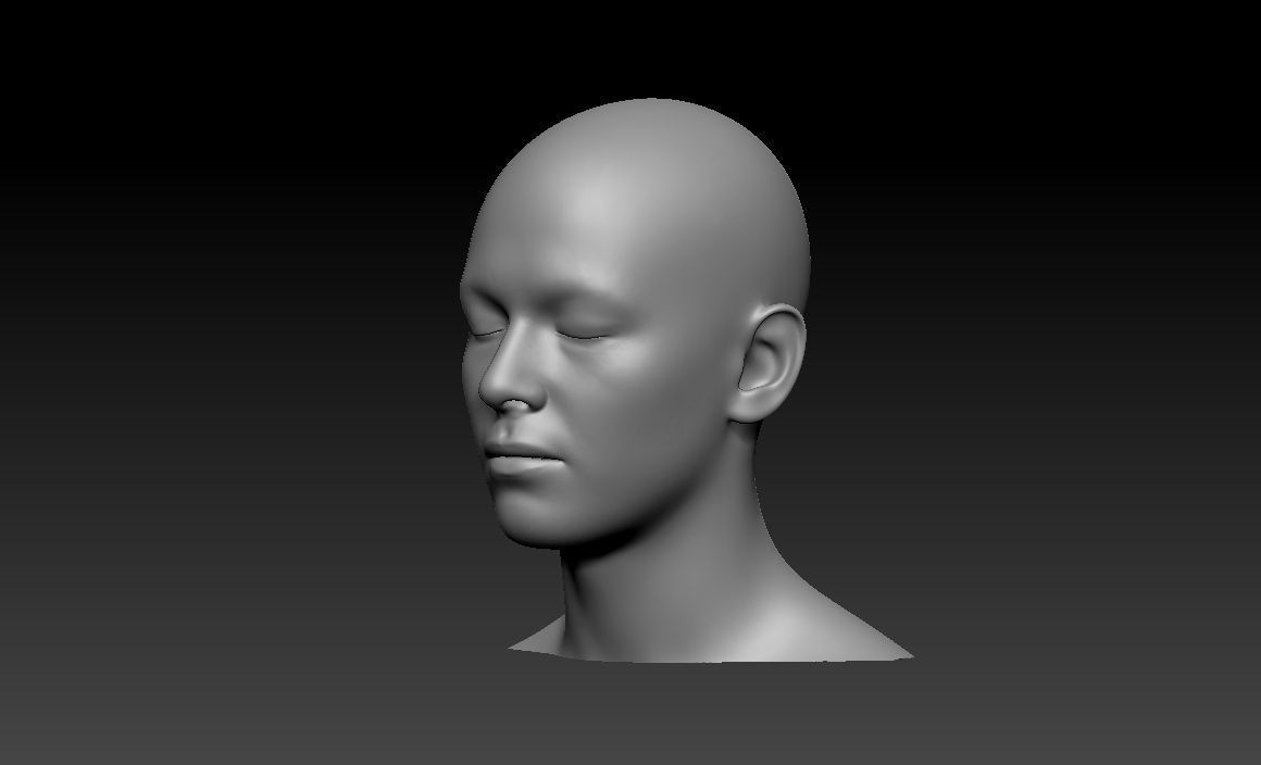 Eyes closed base mesh Stl 3d model for 3d printing 3D print model_5