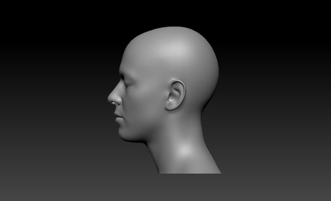 Eyes closed base mesh Stl 3d model for 3d printing 3D print model_6