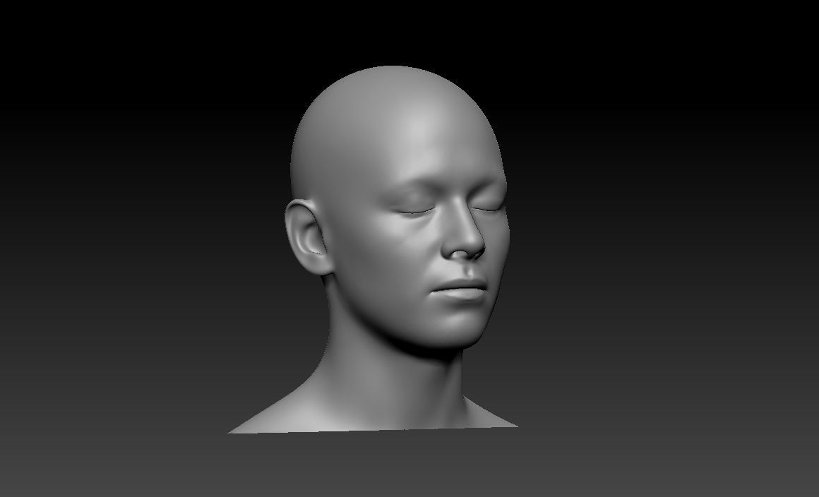 Eyes closed base mesh Stl 3d model for 3d printing 3D print model_8