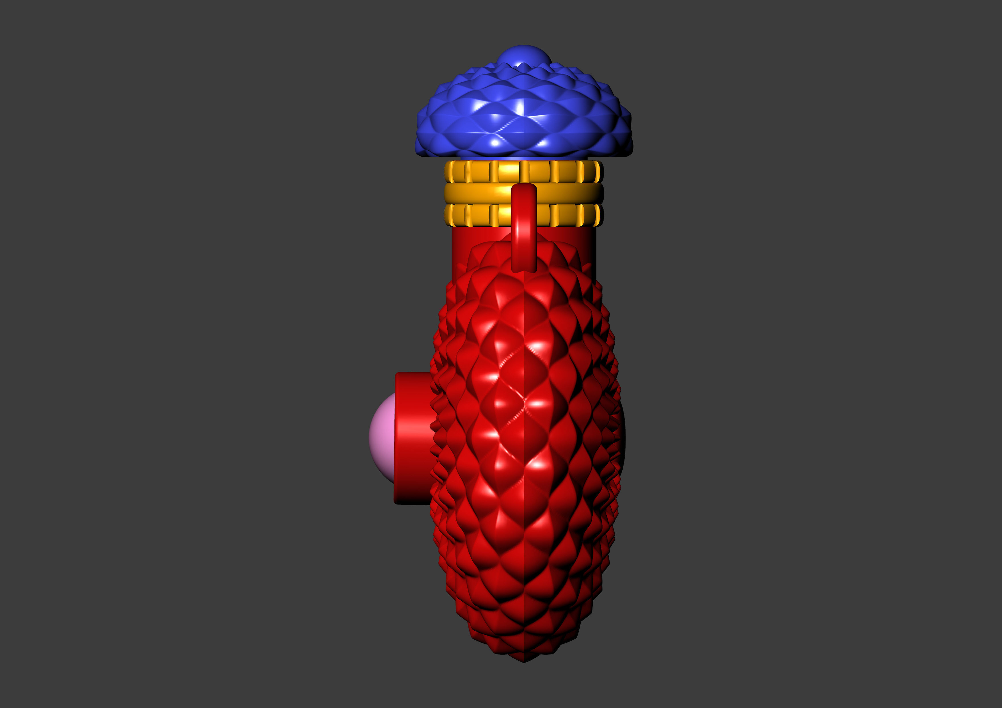 Round Textured Perfume Bottle Pendant 3D print model_27