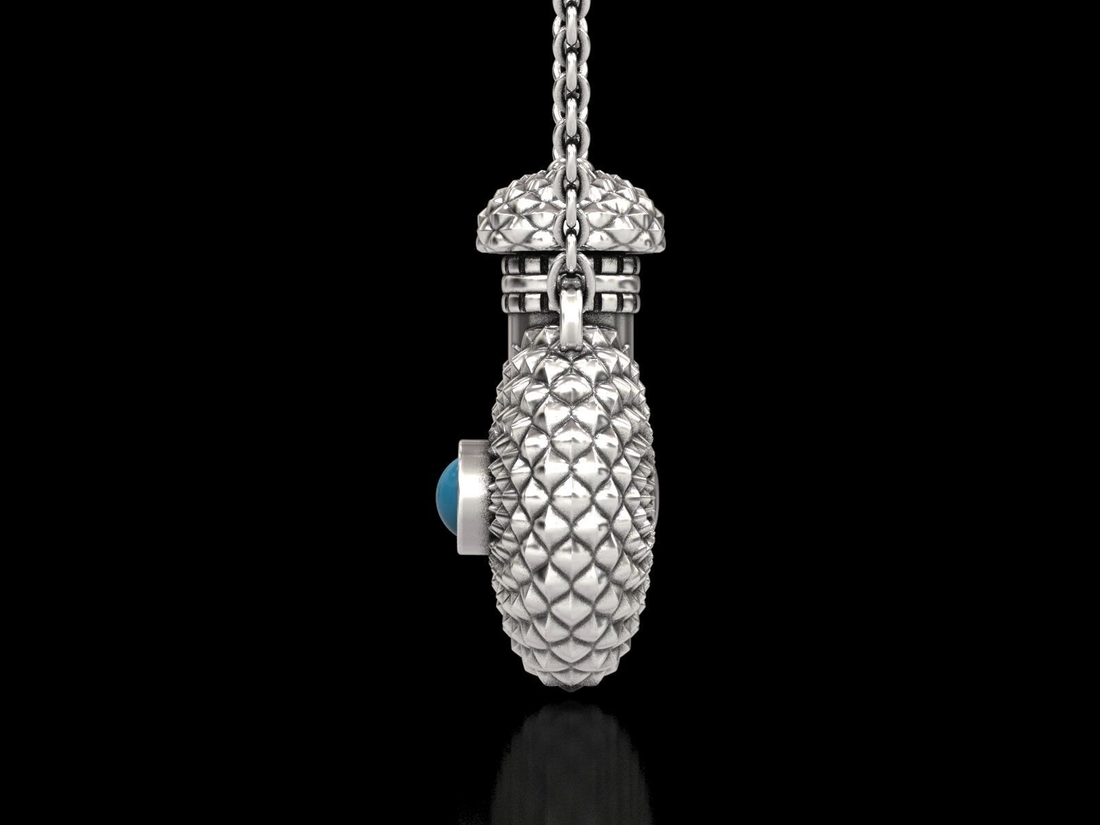 Round Textured Perfume Bottle Pendant 3D print model_8