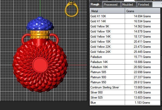 Round Textured Perfume Bottle Pendant 3D print model_29