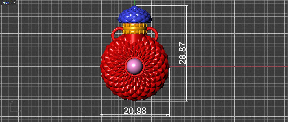 Round Textured Perfume Bottle Pendant 3D print model_23