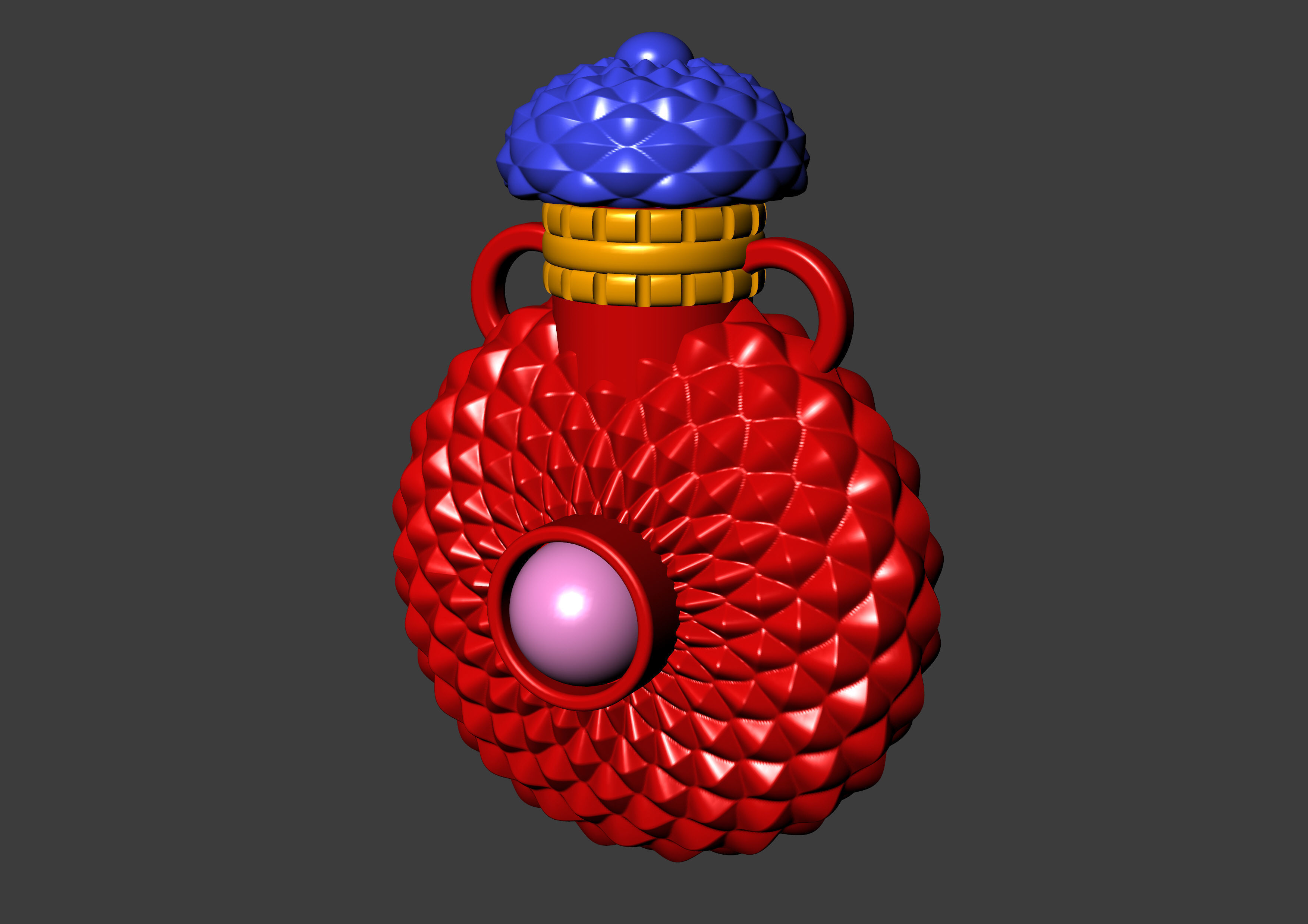 Round Textured Perfume Bottle Pendant 3D print model_25