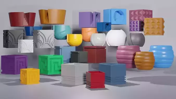 3D Printed Minimalist Flower Pots  3D print model